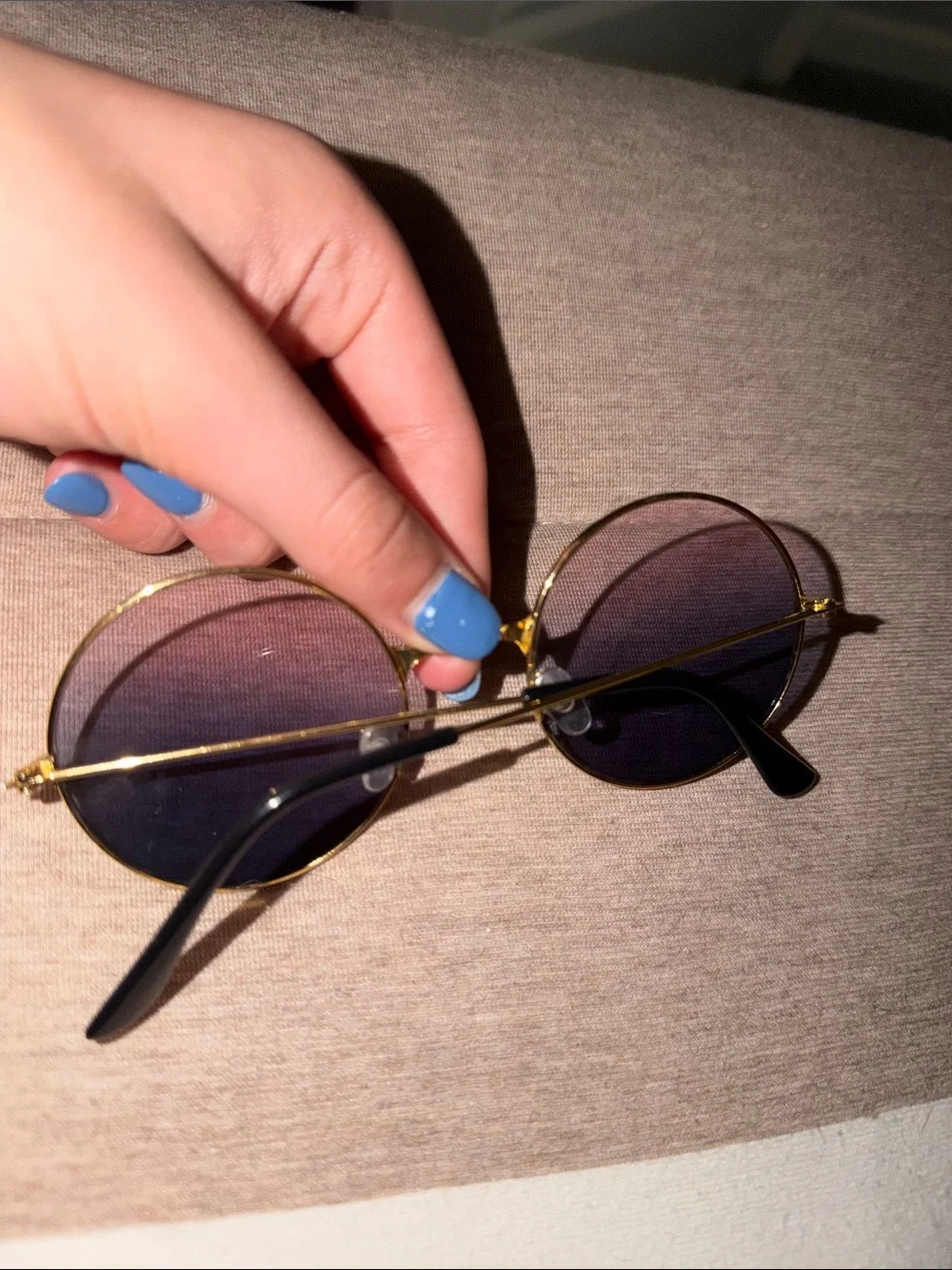 Target Gold Frame Sunglasses with Gradient Purple Lenses